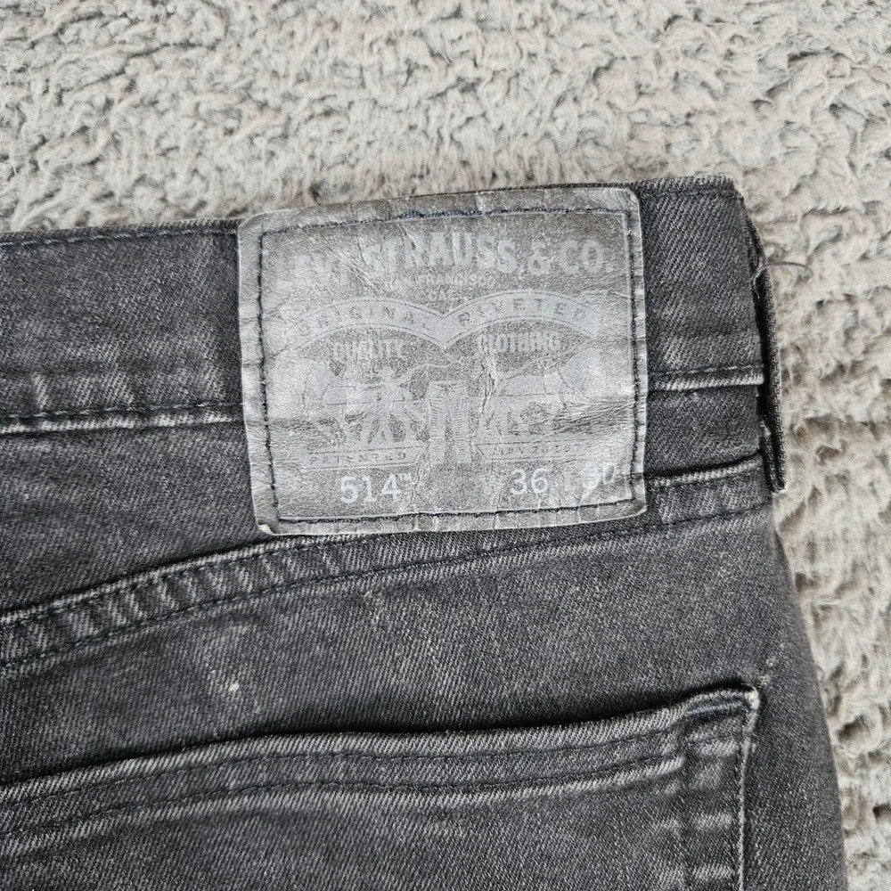 Levi's 505 Regular‎ Fit Straight Leg Jeans Mens Black Size 36x30 WaterLess